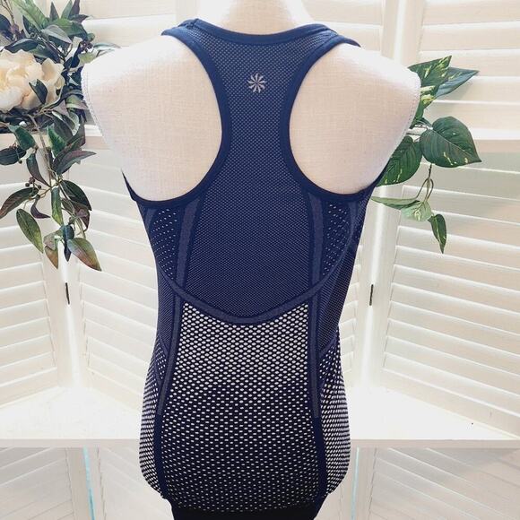 ATHLETA BLACK WHITE POLKA DOT RAZOR TANK SIZE SMALL - Picture 4 of 5